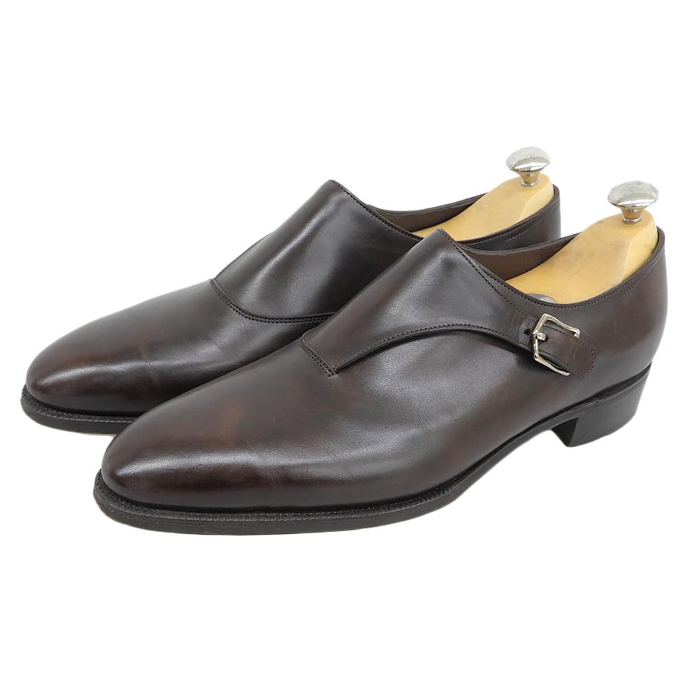 JOHN LOBB Excellent condition JERMYN Jermyn 3 single monk shoes for men, Misty Calf leather, dark brown, size 9E shoes 9 E Dark brownUsed