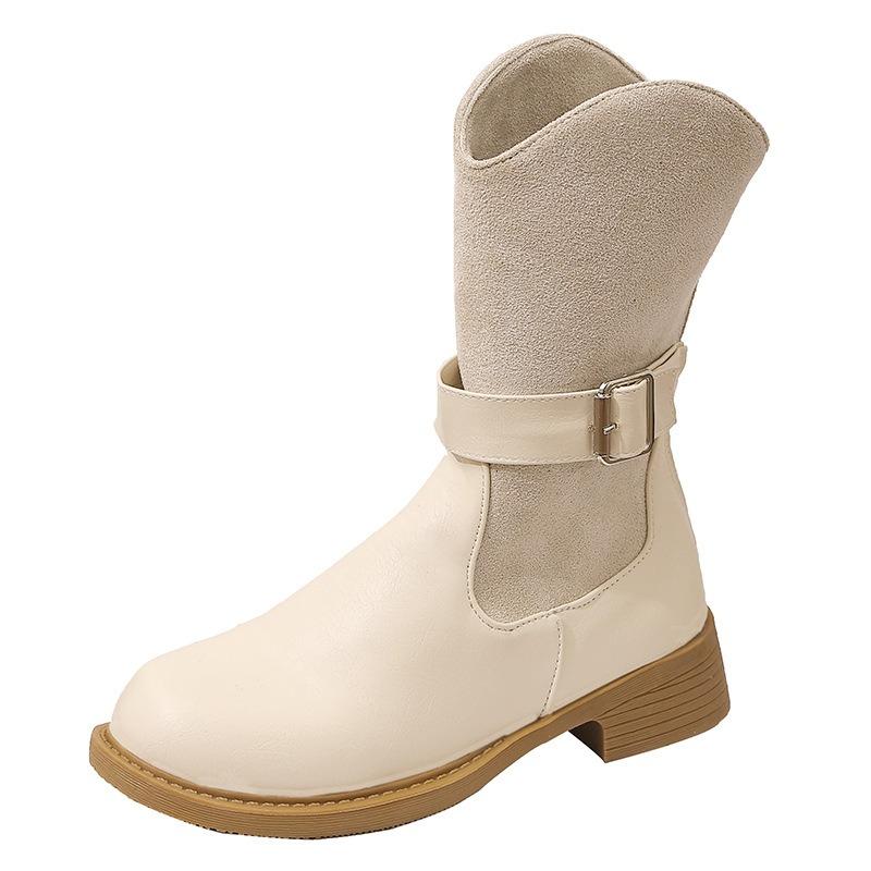 Brown Maillard Boots Martin Boots Women's New Autumn and Summer Thick-soled Western Cowboy Medium Boots Martin Boots