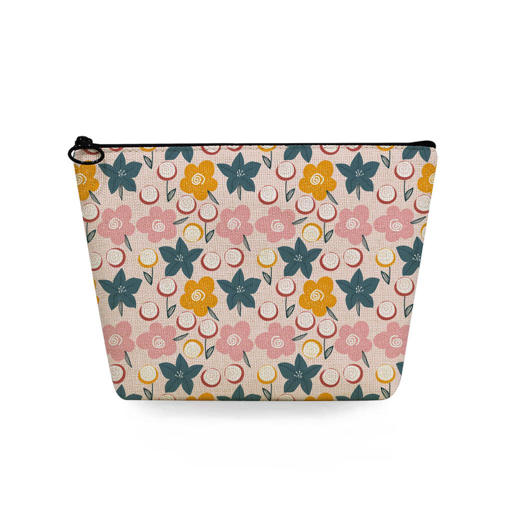 Women Flower Print Cosmetic Bag Toiletries Organize Travel Storage Case 6781