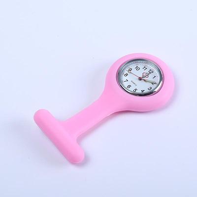 Koreanischer Stil Silikon Krankenschwester Clip-on Taschenuhr: Niedliche, einfache, wasserdichte Brosche für Studentinnen und Ärztinnen.