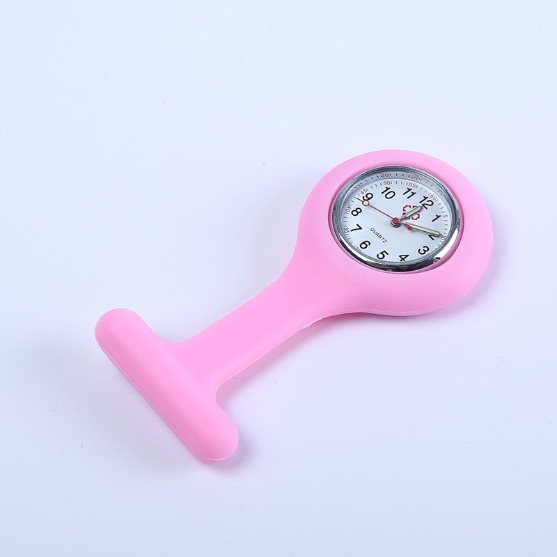 Korean Style Silicone Nurse Clip-on Pocket Watch: Cute, Simple, Waterproof Brooch for Female Students and Doctors.