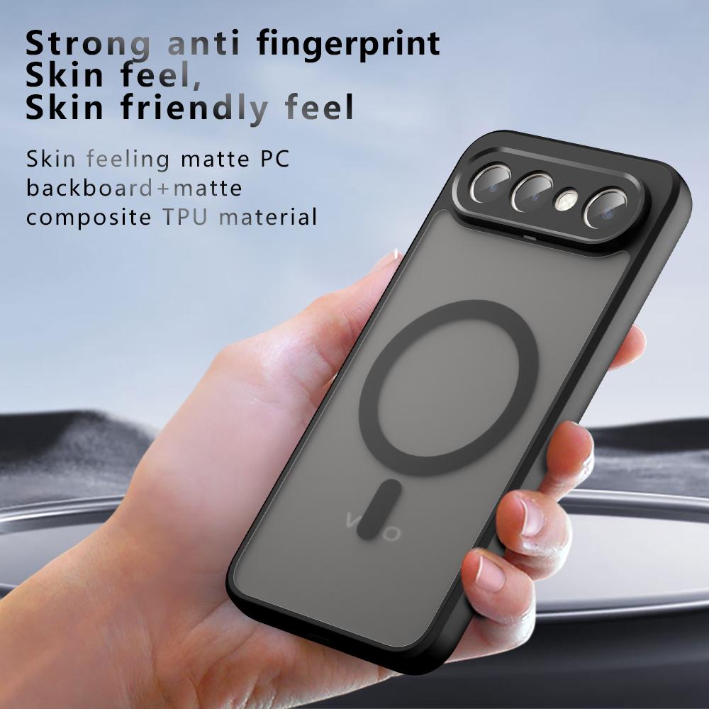 For Vivo X300 FE Case Skin Friendly Magnetic Matte Frosted Translucent Airbag Non-yellowing Anti-Fingerprint Cover