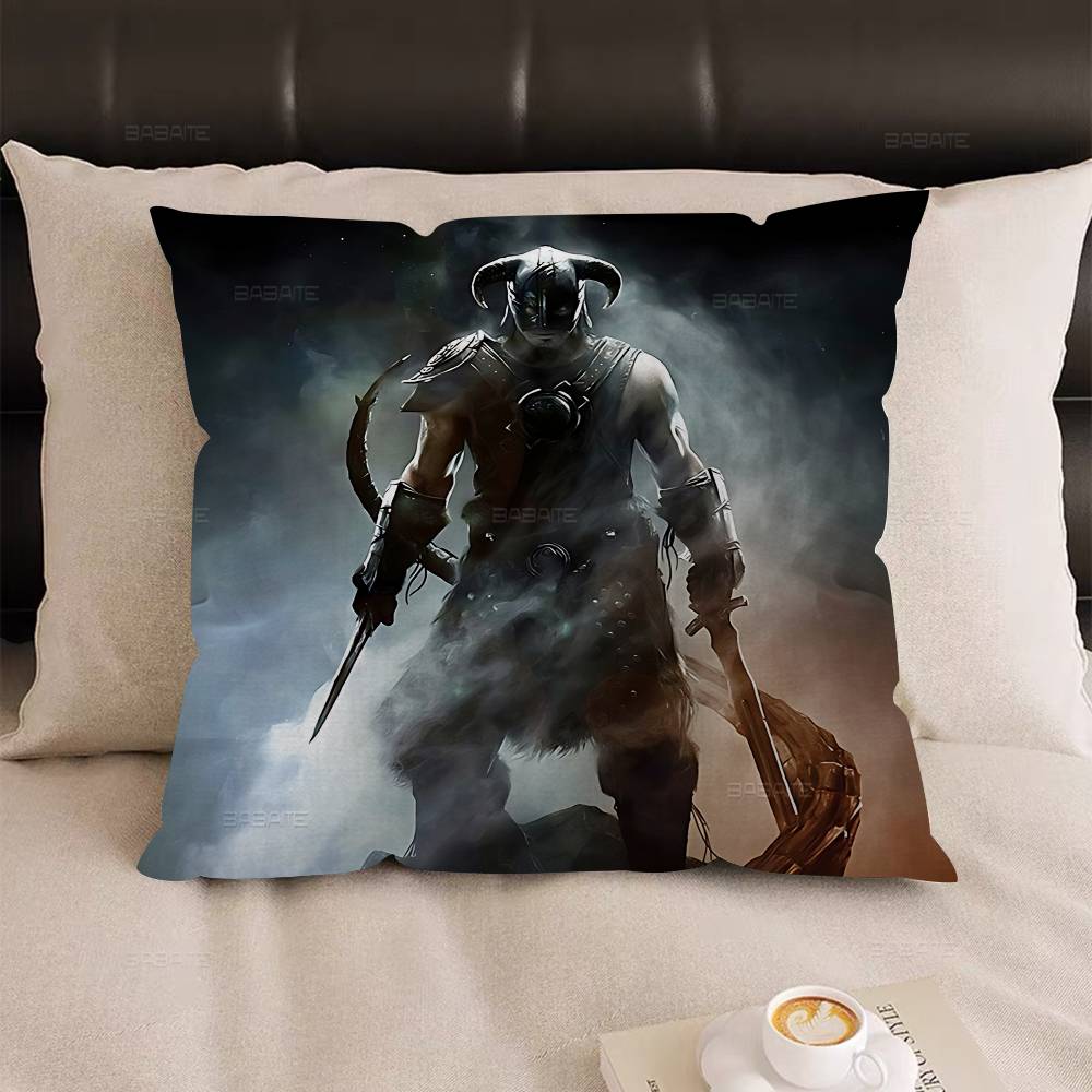 Spiel S-Skyrims The Elder S-Scrolls V Kissen Geschenk Heim Büro Dekoration Schlafzimmer Sofa Auto Kissenbezug Hülle 45X45
