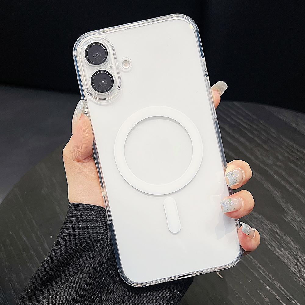 Transparent Strong Magnetic Magsafe Case For iPhone 17 Air 16 15 14 13 12 11 Pro Max Plus Candy Color Hybrid Hard Soft Tpu Shell