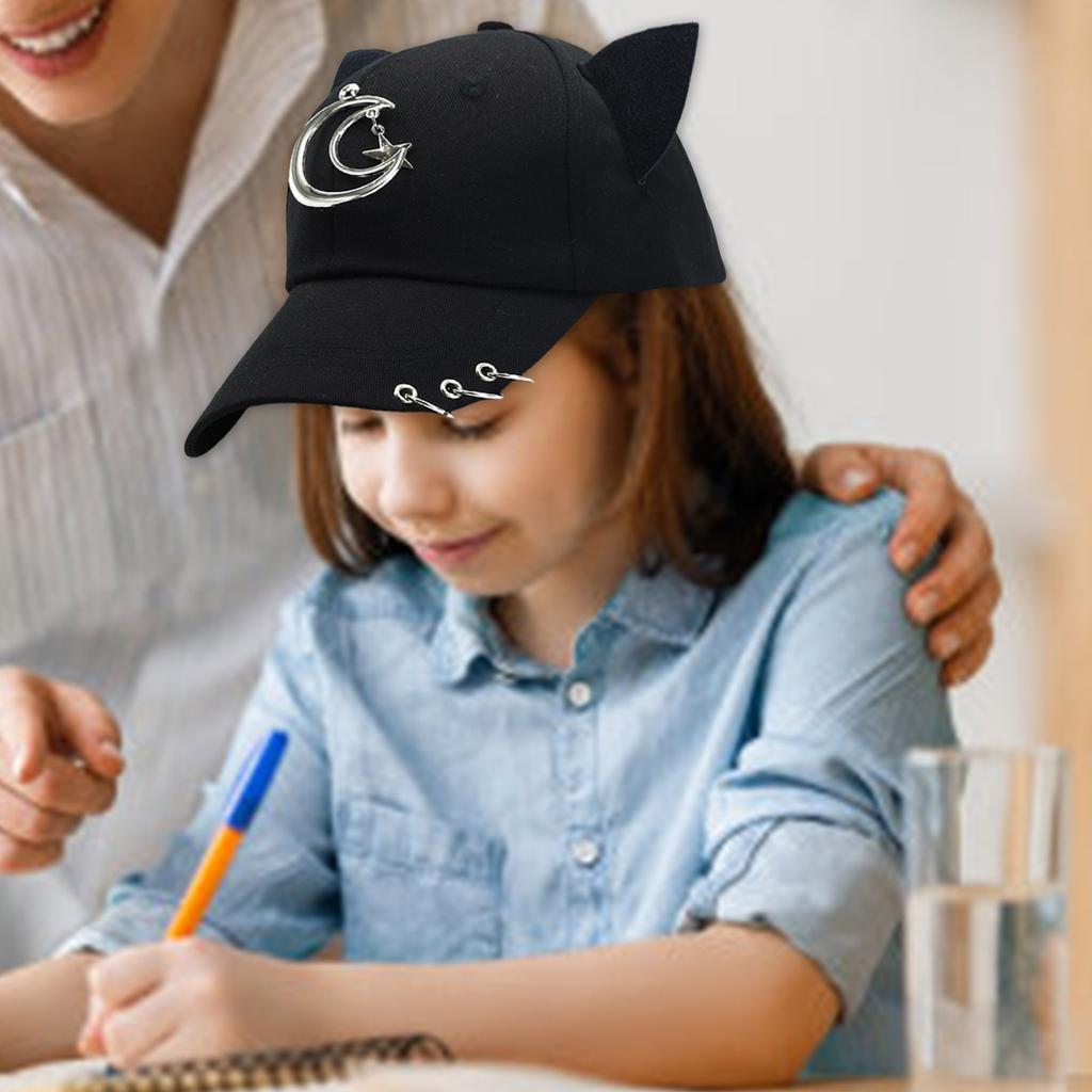 Women Kitten Ears Baseball Hat Cats Ear Versatile Hat for Idol Concert Shows Breathable Hat for Adults