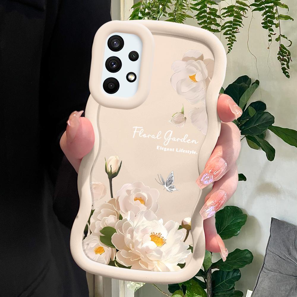 

Окрашенный узор Big Wave Edge Мягкий силиконовый материал Macaron чехол для телефона противоударный защитный резиновый чехол для Samsung Xiaomi Poco Redmi Redmi K70E белый