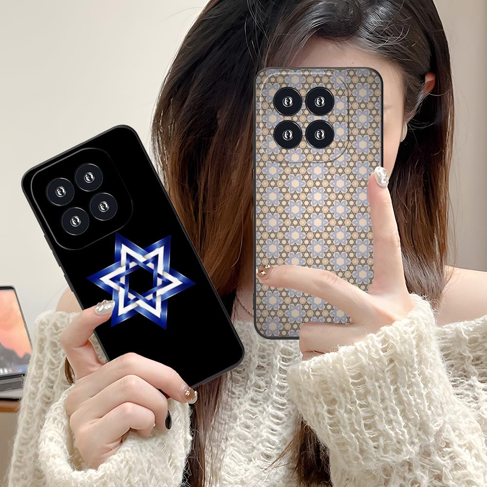 Jewish David Star Mobile Cell Phone Case for Xiaomi 15 14 13 12 Mi 11 T Ultra Lite Pro S X 5G Colorful Printing Cover Cellphones