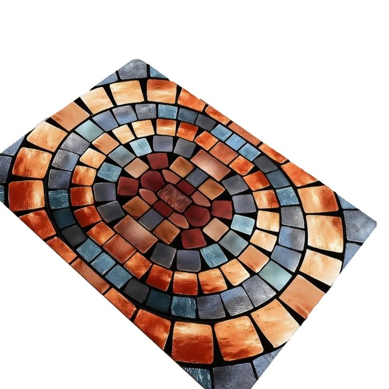 3D Optical Illusion Rug Nonslip Floor Mat for Indoor and Outdoor Use Cave Stone Visual Illusion Doormat for Living Room