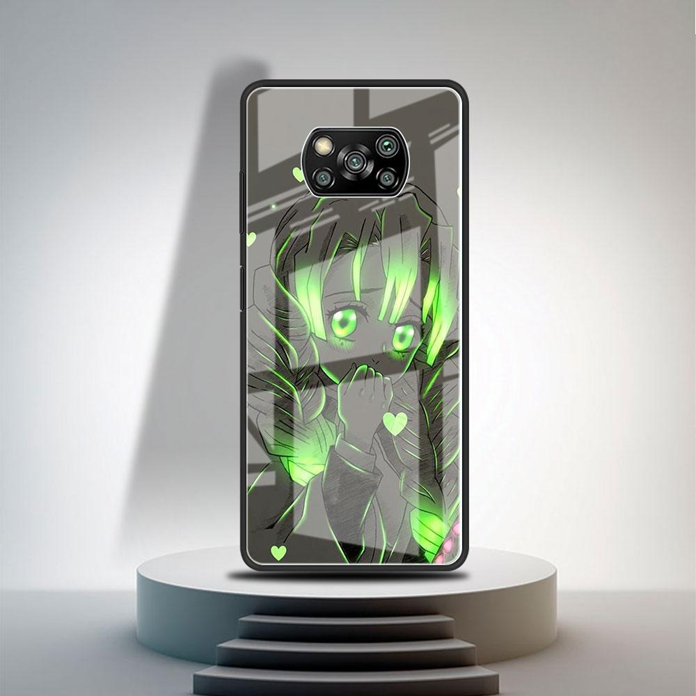 Glass Case For Xiaomi Poco X3 NFC 11 Lite 11T F3 M3 For Redmi Note 11 10 9 8 Pro 10S 9S 9A 9C Phone Cover Anime Demon Slayer