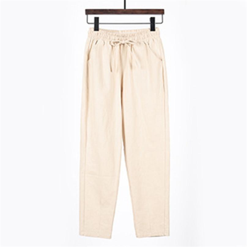 Spring and Autumn Ladies Casual Pants Harem Pants Loose Nine-point High Quality Women's Pants Thin Straight Drawstring Suit Pants