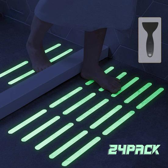 

1 комплект, нескользящая наклейка для ванной комнаты, самоклеящаяся, без остатков, износостойкая, светящаяся, безопасная, на ступенях для душа, наклейка, товары для дома