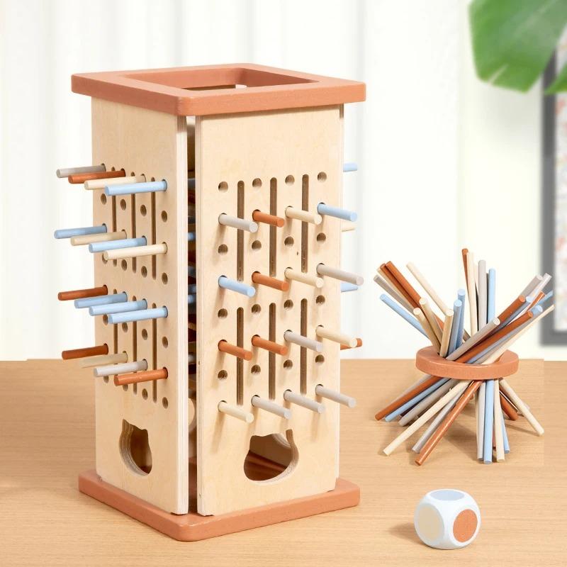 Wooden Stick Board Game Montessori Game Parent Child Interactive Two Person Battle Stick Picking Game Puzzle Toy Early Education