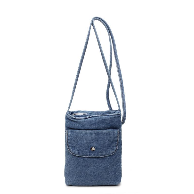 

Винтажная джинсовая сумка Женская сумка через плечо Маленькая сумка для мобильного телефона светло-синий