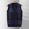 Men's Sweater Cardigan Vest Sleeveless Knit Vest Autumn and Winter New Casual Fashion Jacquard V-neck Button Cardigan