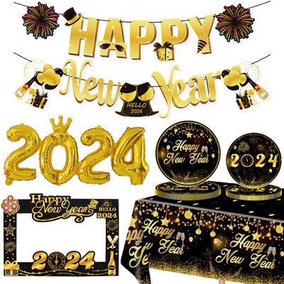 New Year 2024 Number Foil Balloons Happy New Year Eve Party Favors Supplies Garland Photo Props Christmas Decorations Navidad