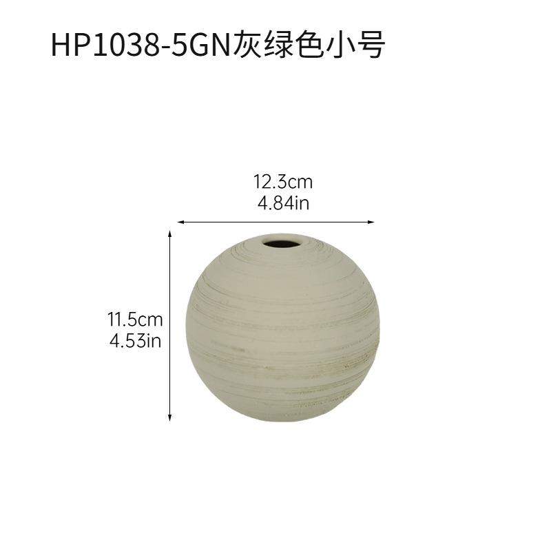 European Style Ceramic Round Ceramic Vase Frosted Spherical Flower Arrangement Ornaments Living Room Dining Table Floral Vase