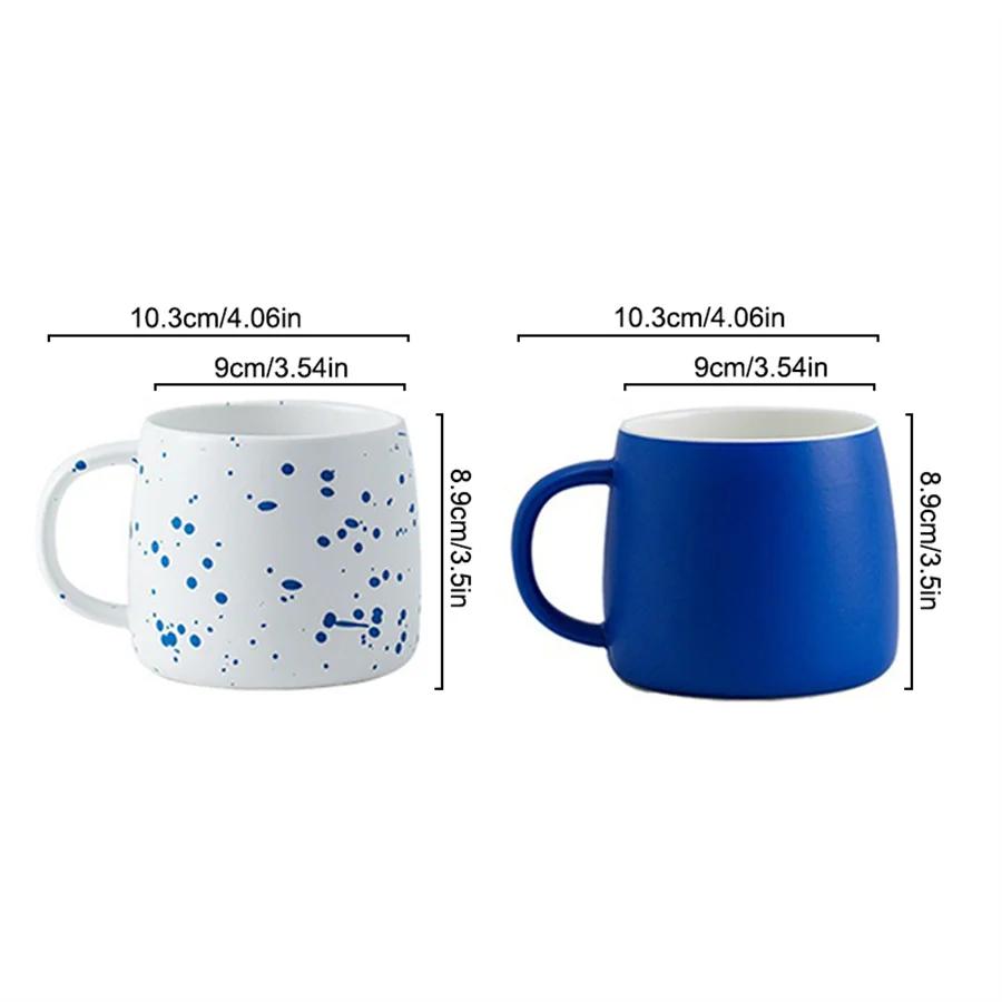 500ml creative design ink blue ceramic cup coffee cup couple water cup breakfast oatmeal cup holiday gift porcelain cup