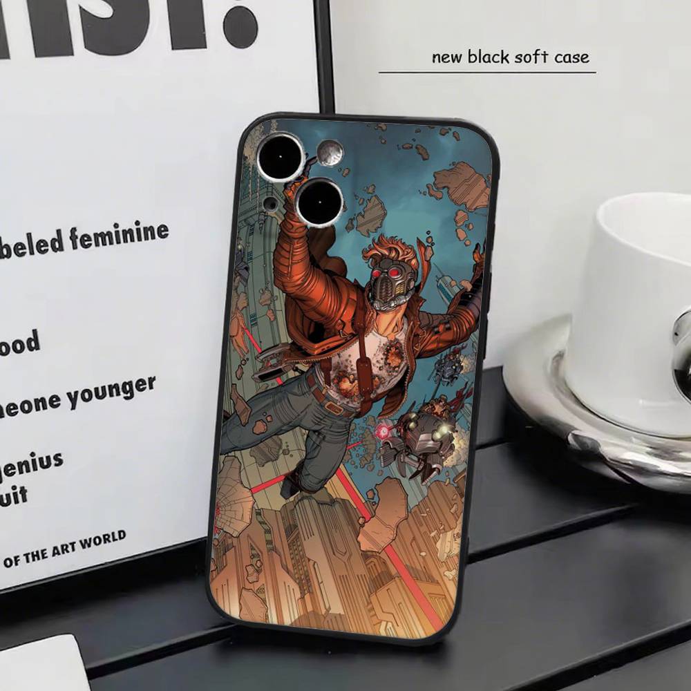 Disney Star Lord For iPhone 17 Air 16 15 14 13 12 11 Pro Black Soft Cover Phone Case