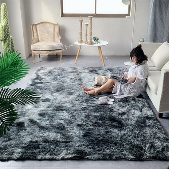 Nordischer Seiden- und Wollteppich: Wohnzimmer Couchtischteppich, Schlafzimmer Vollflächige Nachttisch-Bodenmatte