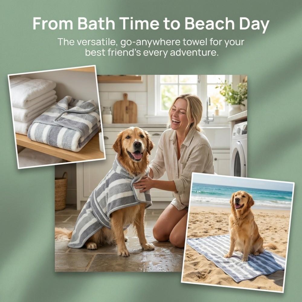 Quick Drying Bath Towels Microfiber Pet Clothes High Quality Puppy Robe  Small Medium Large Dogs
