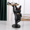 KungFu Bulldog Butler With Tray for Keys Jewelry Stock Storage Nordic Home Decor Dog Statues Resin Sculpture Desk Decoration
