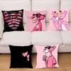 1Pc Pink Panther Pillow Case Square Pillow Bedroom Sofa Leisure Comfort Cushion Car Living Room Home Decoration