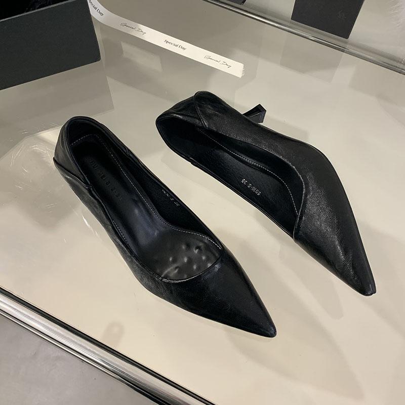 Fashion Fashion Pointed Toe Women 5CM Heels Pumps Shoes Casual Female Slip On Footwear Medium Heels Shoes For Ladies