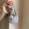 Sequin Mobile Phone Bag Mini Coin Purse Shoulder Pouch Glitter Bucket Bag  Women