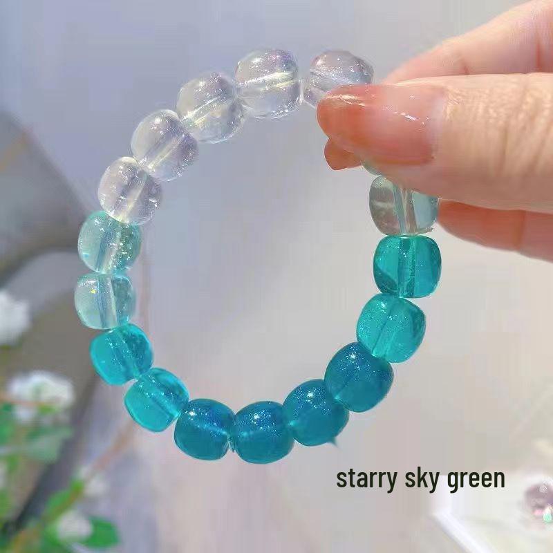 

Браслет с градиентом «Звездное небо» со свечением: Мягкие облегающие бусины для пар и студентов