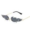Luxury Fire Flame Sunglasses Women Vintage Rimless Wave Metal Shades UV400 Mirror Eyewear Fashion Sun Glasses