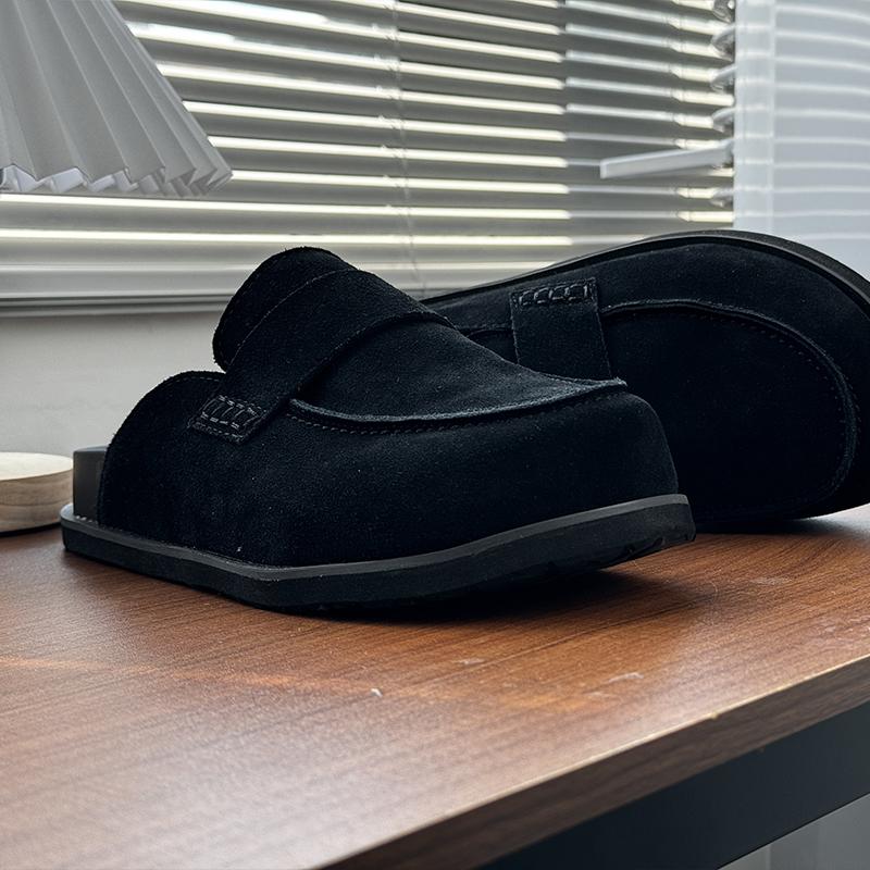 Men's Suede Mule Slippers Comfortable Male Walking Shoes Indoor Outdoor Soft Sole Breathable Flats Handmade Men Casual Shoes