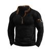 Men's Fleece Thermal Tactical Pullover Sweatshirt Zip Stand Collar Long Sleeve Training Top  Crossborder Outerwear