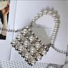 Vintage Faux Pearl Purse Beaded Crossbody Bag with Removable Shoulder Strap Ladies Evening Clutch for Parties Street Office