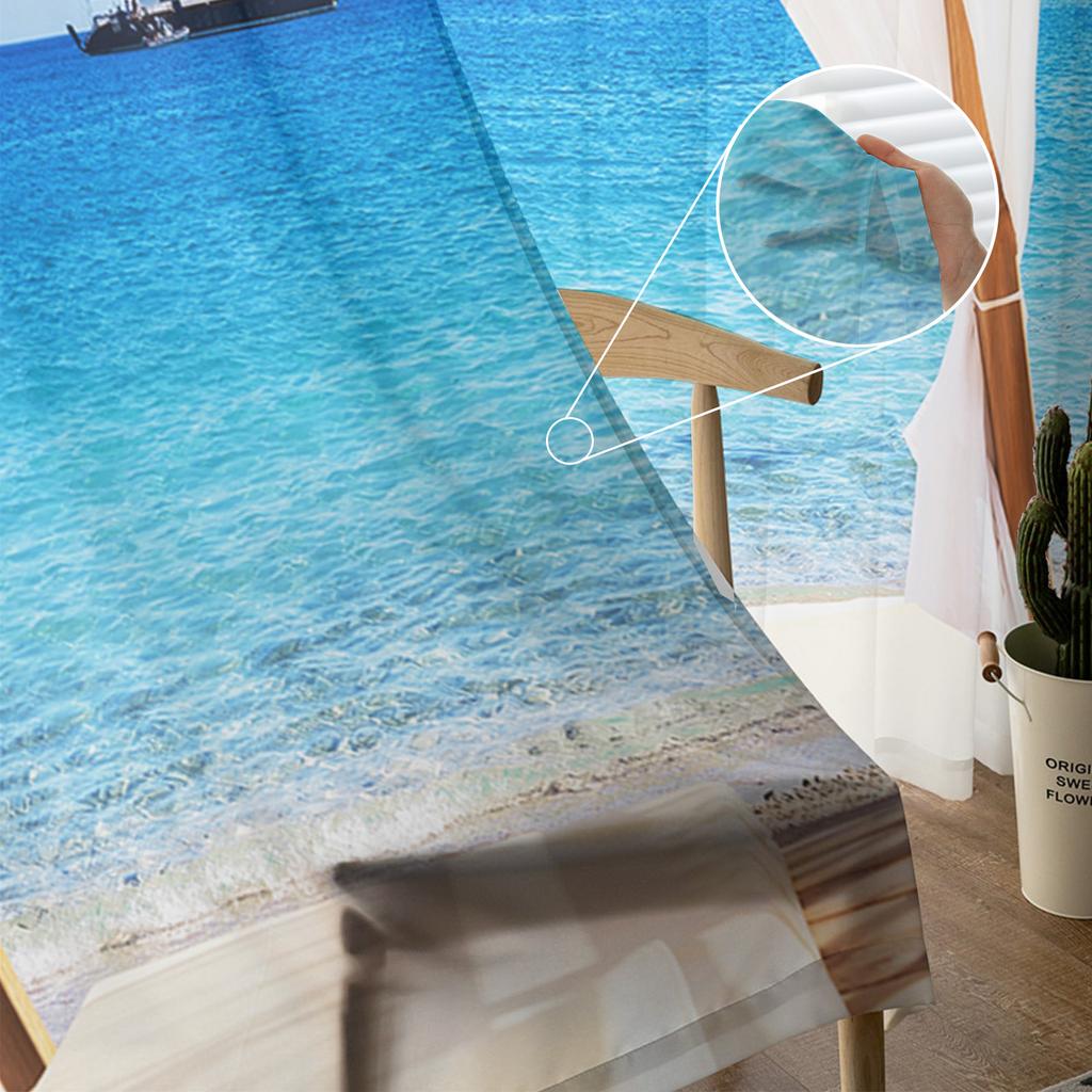 Bali Landschaft Ozean Urlaub Vorhang für Wohnzimmer Transparent Tüll Vorhänge Fenster Sheer für das Schlafzimmer Zubehör Dekor