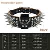 Wide Luxurious Leather Dog Collar Sharp Spike Studded Dog Collars for Rottweiler Pitbull Large X-Large Training Dogs