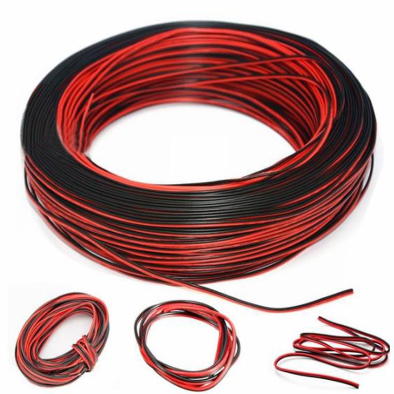 1PC 2Pin 10m Cars Motorcycle Electric Wire Cable Red/Black Connector For Led Light 2Extension Cord Pure Copper Wire