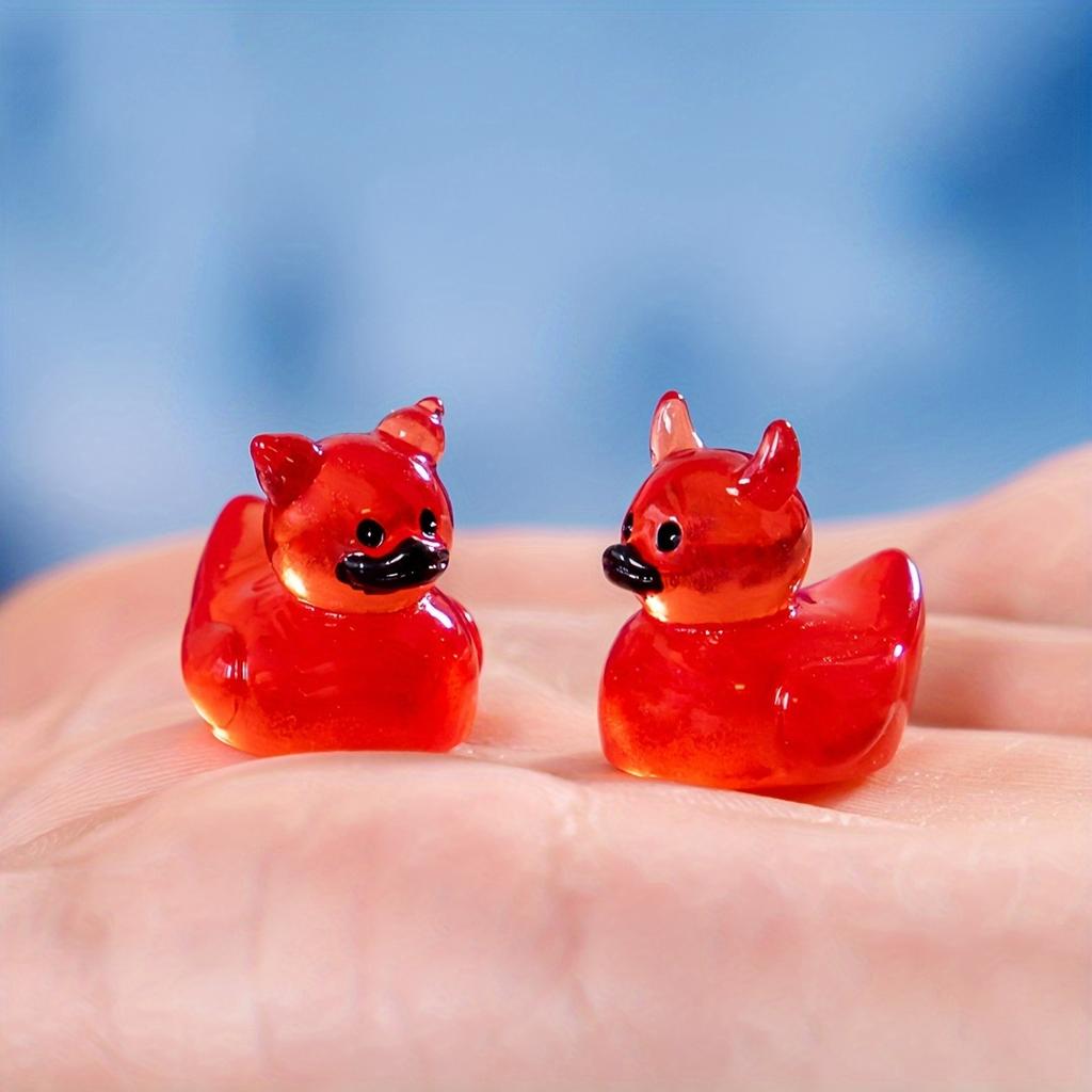 Luminous 50/20Pc Mini Resin Devil Duck Diy Landscape Car Decoration Resin Craft Gift Moss Micro Landscape Decor Desktop Ornament