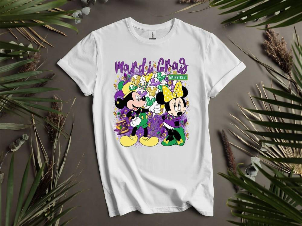 

Mardi Gras On Mainstreet Mickey Minie T-shirt T shirt Men Women Unisex Tshirt I1 M