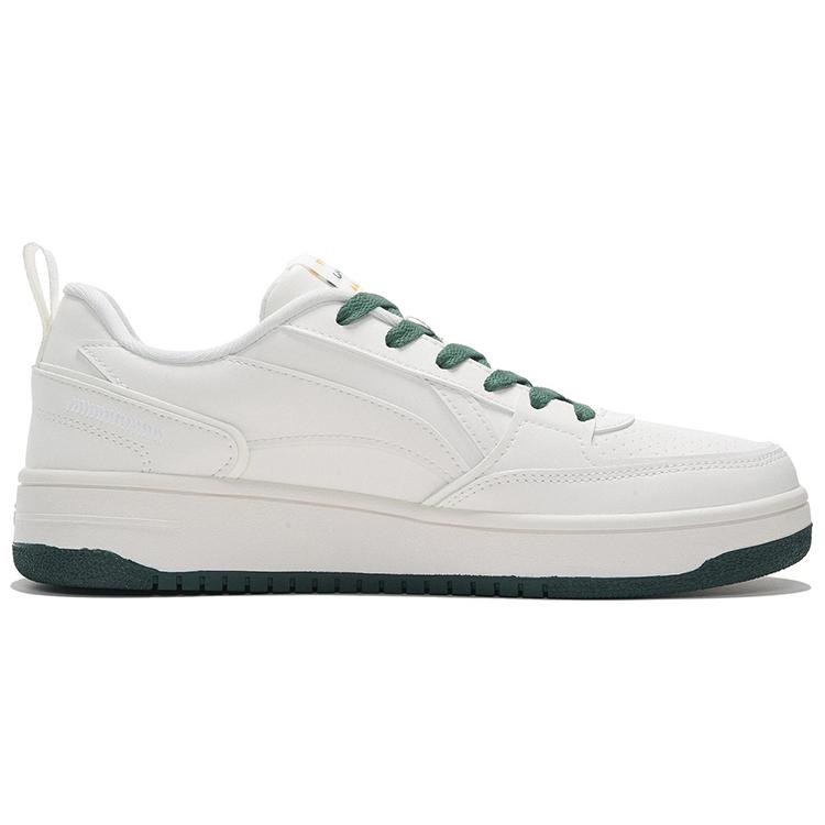 New LiNing Sports Life Collection Coverage Warm Slip Resistant Low Top Skateboard Shoes White Green AGCS135-4