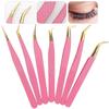 Stainless Steel Eyelash Extension Tweezer Anti-static Makeup Tool Professional Fiber Tip Women