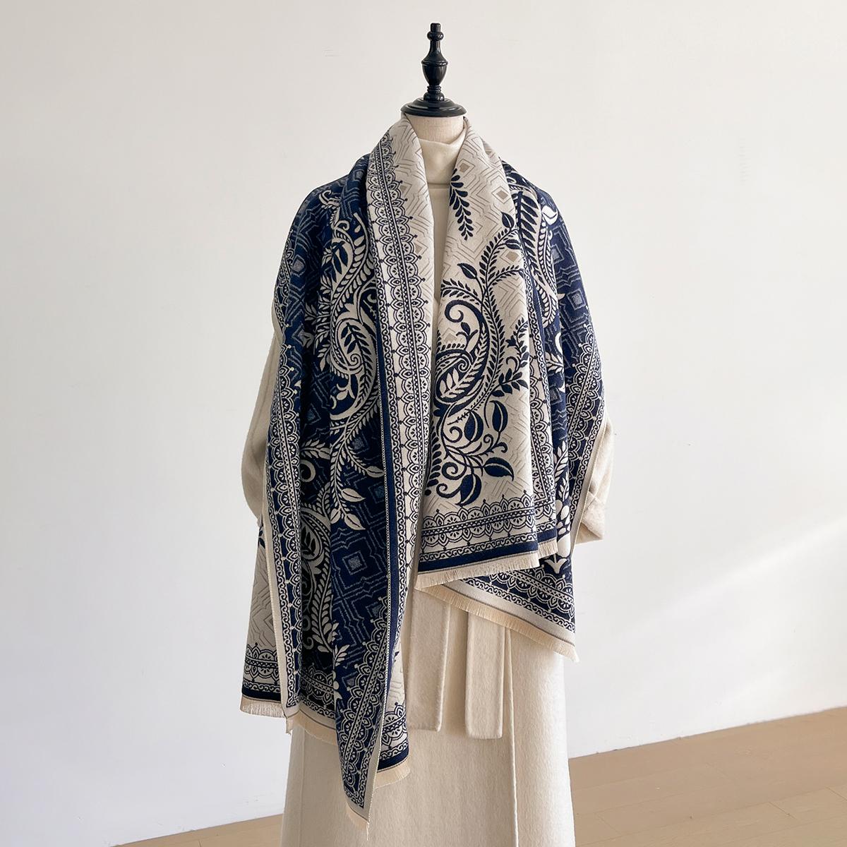 

Роскошный зимний шарф из искусственного кашемира для женщин, дизайнерский, теплый, пашмина, одеяло, пончо, шарфы, женская шаль, толстый фуляр, буфанда