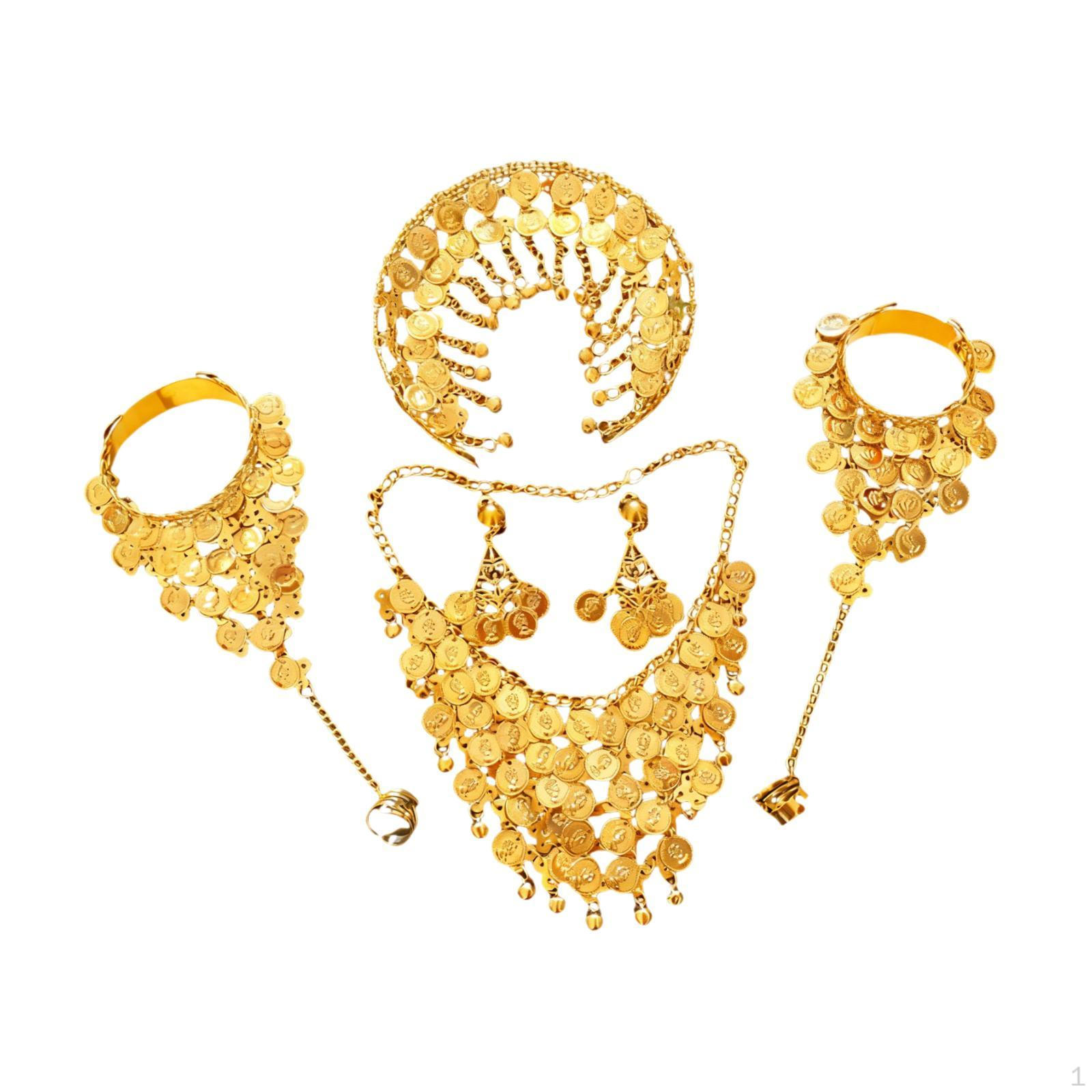 

4 Pieces Alloy Bridal Jewelry Set for Wedding Women Party Clip On Earrings