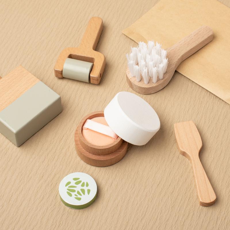Children's simulation beauty set toys, early education fun puzzle, solid wood manufacturing, role-playing, boys and girls gifts