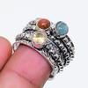 Natural Citrine, Sunstone 925 Sterling Silver Jewelry Ring Size 7.5 AR-18927