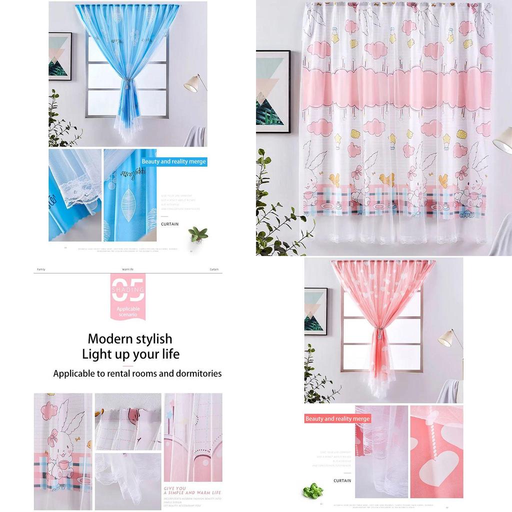 Elegant Velcro Curtain Window Self Adhesive Blackout Drapes For Cozy Bedrooms And Stylish Girls Decor