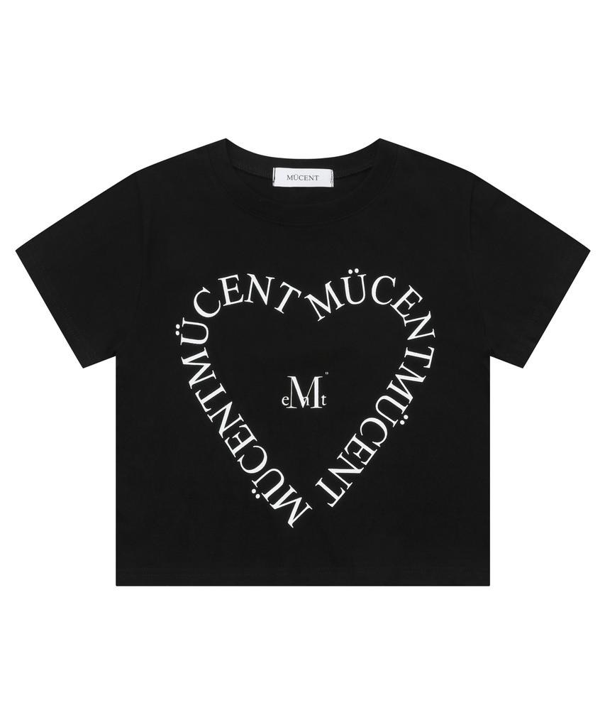 Mucent Heart Lettering Short Sleeve T-Shirt (5 Colors)