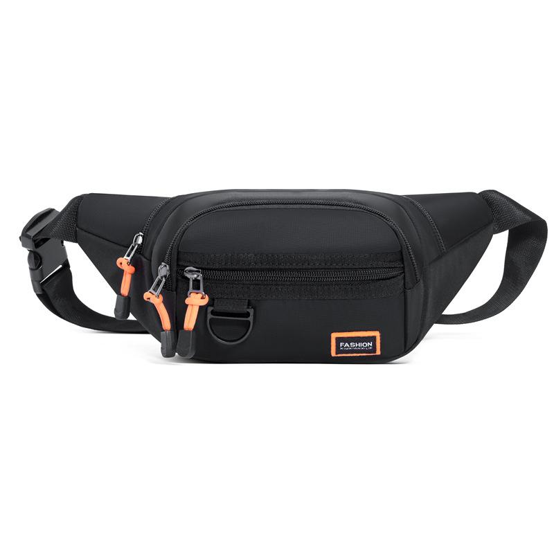 Fashion sports fanny pack Men's large-capacity simple cash register bag Outdoor travel messenger bag Multifunctional fashion breast bag