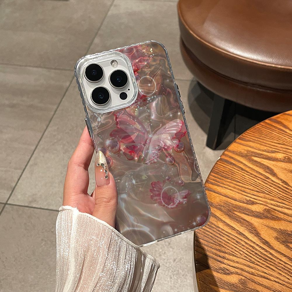 Light luxury water ripple mobile phone case is suitable for iPhone16/17 full series Apple 13 Pro water ripple protective case 11