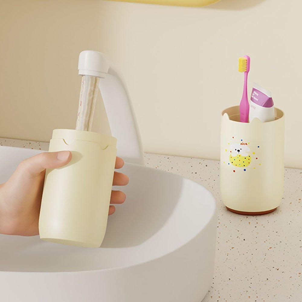 Bottom Drain Toothpaste Cup Holder Portable Dopamine Toothbrush Storage Box  for Bathroom Storage