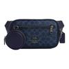 Elias 28 Classic Print Pattern Design Artificial Leather Belt Bag Large Men's Blue